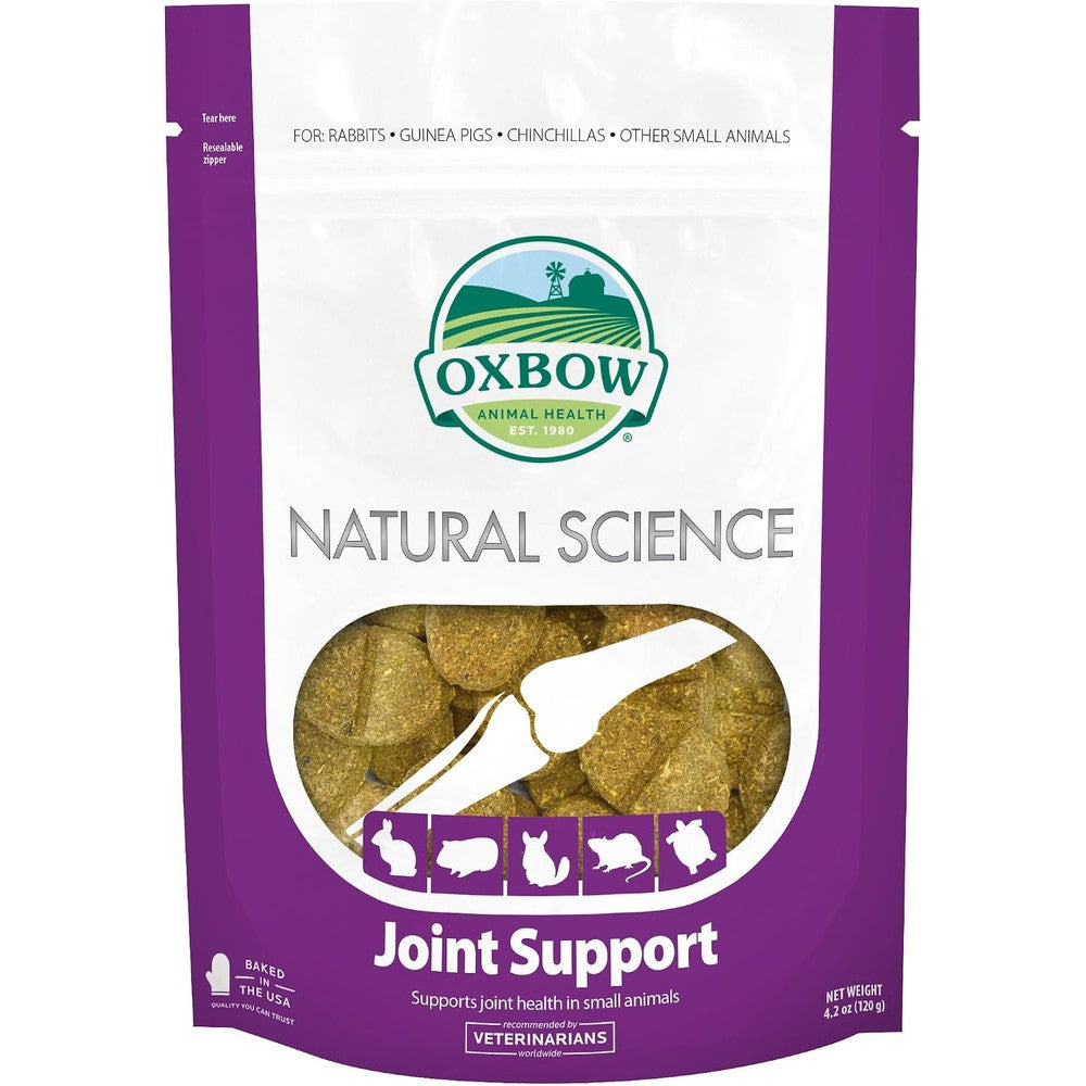 Oxbow Natural Science Joint Support Supplement For Small Animals High Fiber Timothy Hay Formula With Glucosamine And Turmeric Four Point Two Ounce Bag