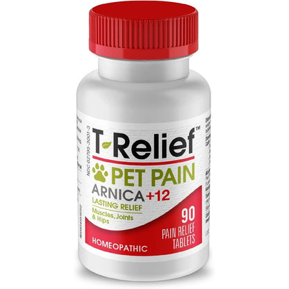 MediNatura T-Relief Pet Pain Relief Tablets Arnica Plus Twelve Natural Medicines Fast Acting Soother For Dogs And Cats Ninety Tablets