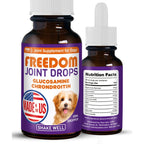 Pup Labs Freedom Joint Drops For Dogs With Hyaluronic Acid MSM Glucosamine And Chondroitin Liquid Hip And Joint Support Supplement 30 Milliliter