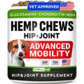 StrellaLab Hemp Chews For Dogs Hip And Joint Supplement With Glucosamine Chondroitin MSM Omega Three Chicken Flavor 120 Count