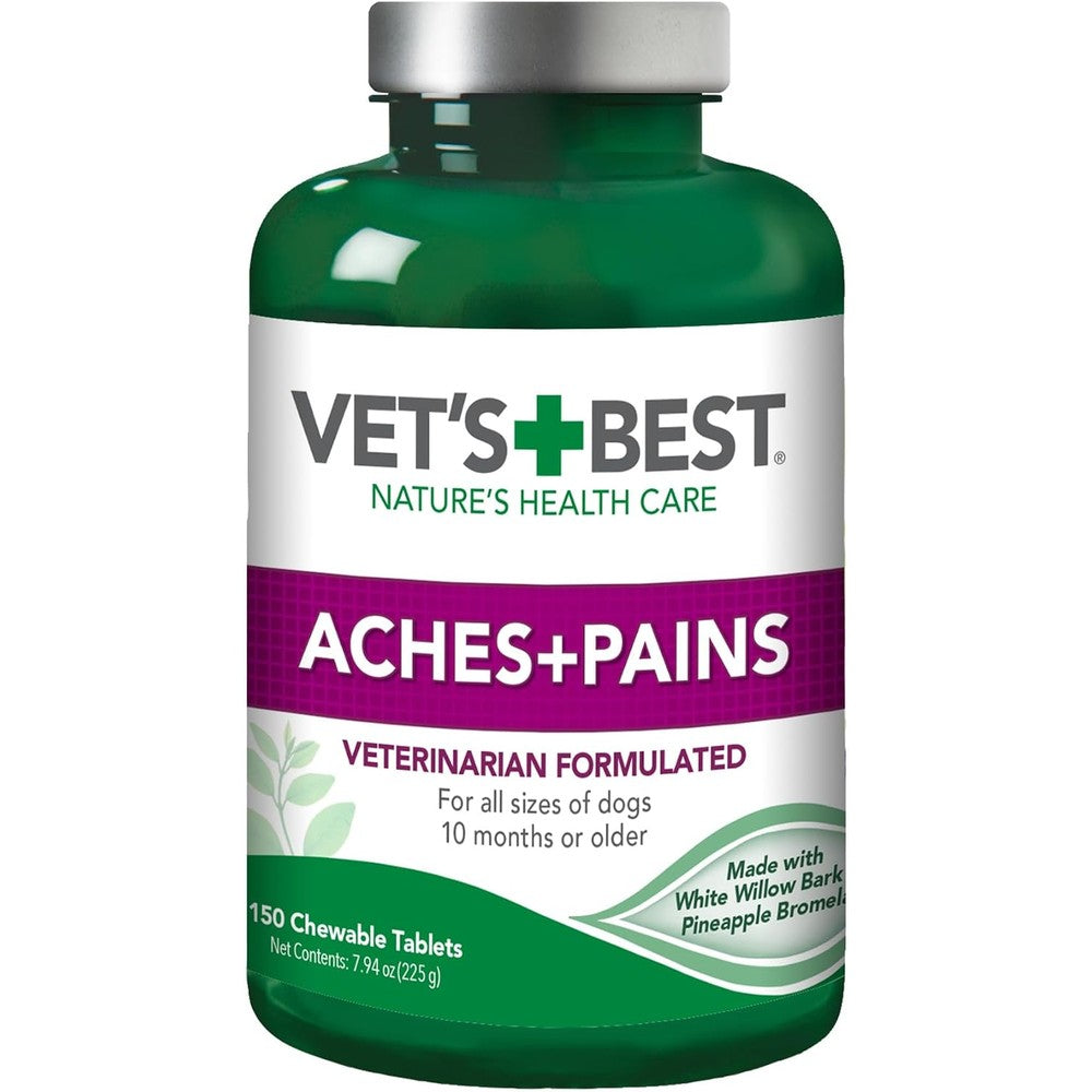 Vet's Best Dog Pain Relief Supplement Natural Aspirin Alternative For Dog Hip And Joint Support Aches Relief Tablets 150 Count