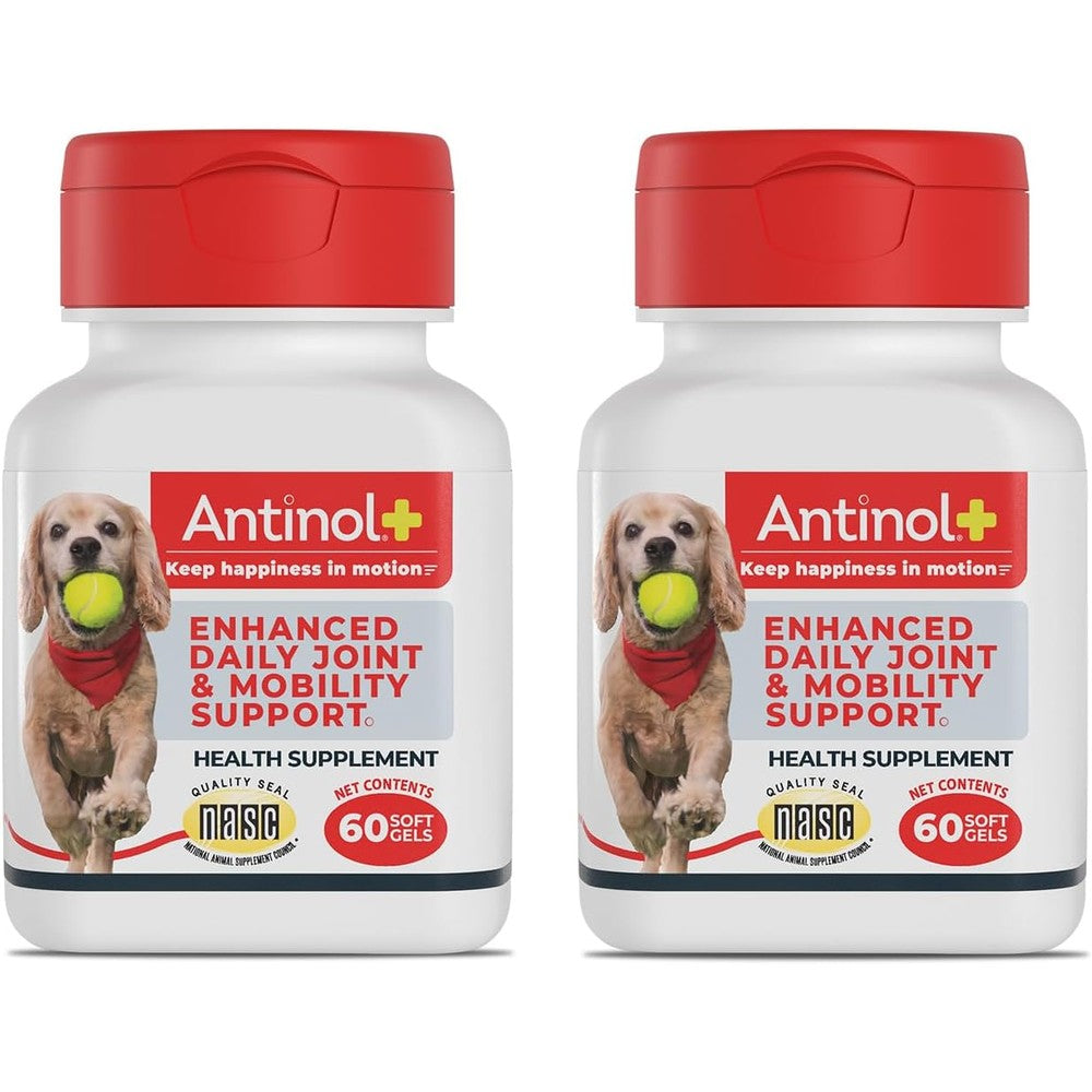 Antinol Plus Mobility Hip And Joint Supplement For Dogs Green Lipped Mussels And Krill Oil Marine Lipid Complex 120 Soft Gels