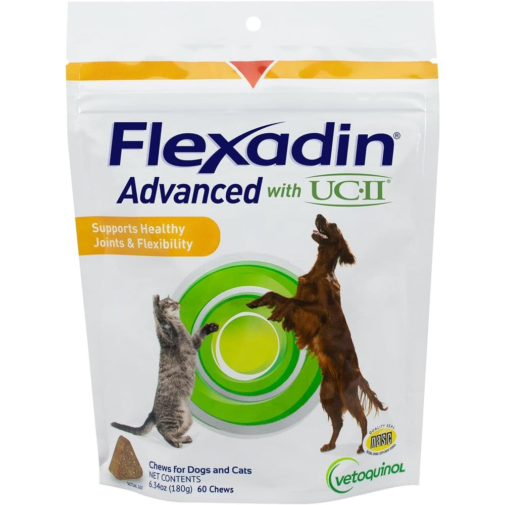Vetoquinol Flexadin Advanced Hip And Joint Supplement With Undenatured Collagen For Dogs And Cats Joint Support Soft Chews 60 Chews