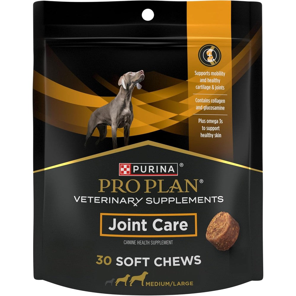 Pro Plan Veterinary Diets Joint Care Mobility Large Breed Dog Joint Supplement Soft Chews With Glucosamine Chondroitin Collagen 30 Count Pouch