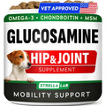 StrellaLab Glucosamine Treats For Dogs Joint Supplement With Omega 3 Fish Oil Chondroitin MSM Advanced Mobility Chews Chicken Flavor 120 Count