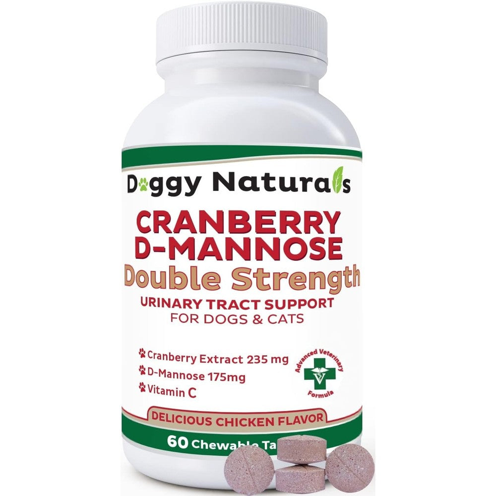 Pet Health Pharma Cranberry D-Mannose For Dogs And Cats Urinary Tract Support Double Strength Chicken Flavored Chewable Tablets 60 Count