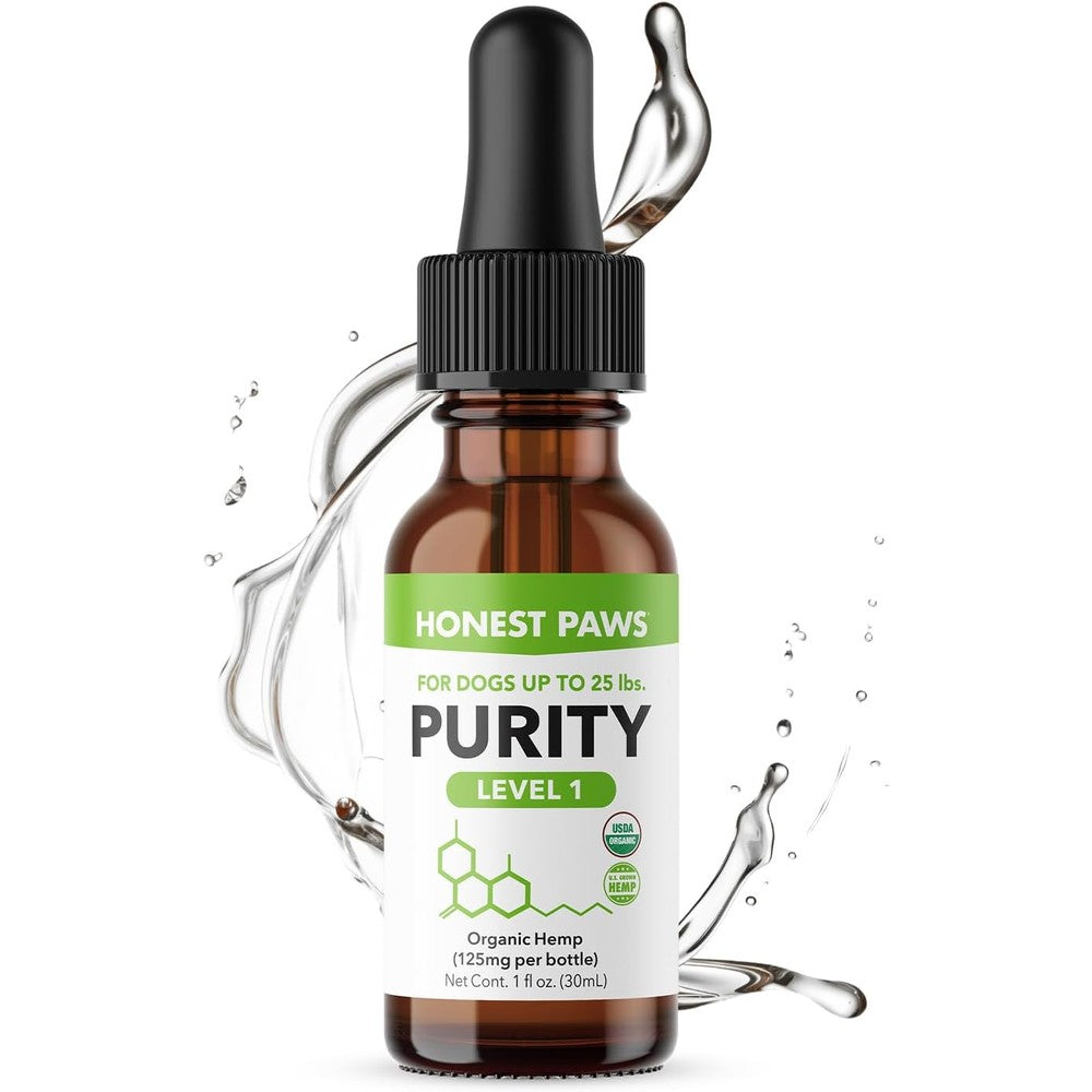 Honest Paws Hemp Oil For Dogs Calming Purity Drops Level One Supplement Rich In Omega 3 6 9 Fatty Acids One Fluid Ounce
