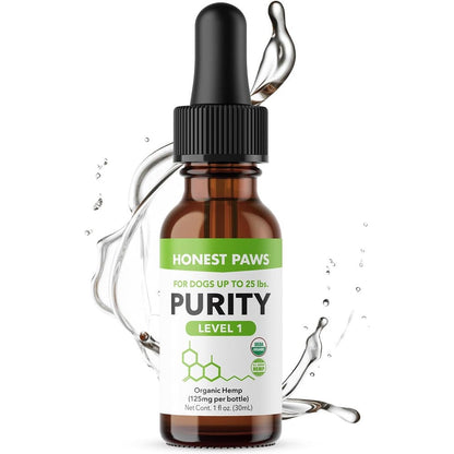 Honest Paws Hemp Oil For Dogs Calming Purity Drops Level One Supplement Rich In Omega 3 6 9 Fatty Acids One Fluid Ounce