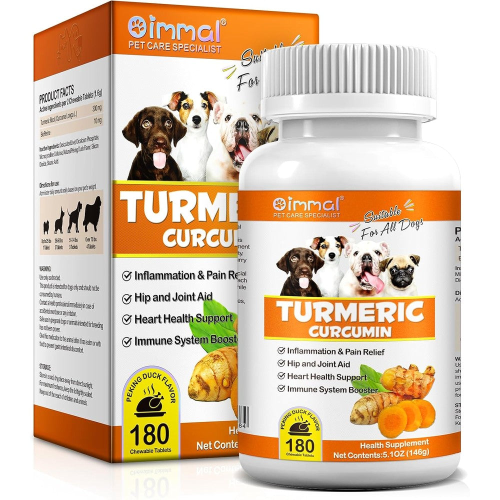 Alivo Turmeric Curcumin Tablets For Dogs Hip And Joint Support Formula Dog Pain Relief Chewable Treats 180 Tablets