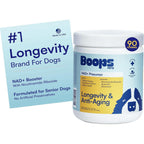 Boops Pets NAD Precursor And Senior Dog Supplement For Cellular Longevity NMN Alternative Chicken Peanut Butter Flavor 90 Soft Chews