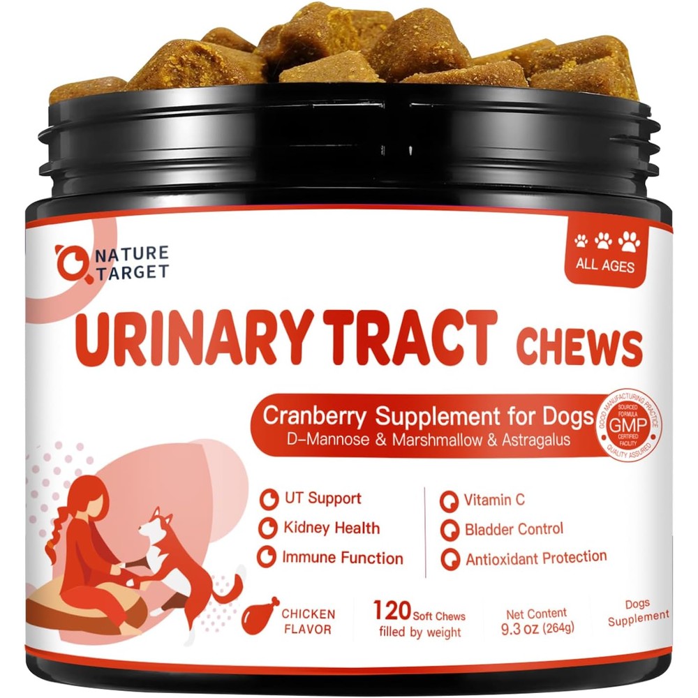 Legitpet Nature Target Dog UTI Treatment Cranberry Supplement For Urinary Tract And Bladder Support Chicken Flavor 120 Soft Chews