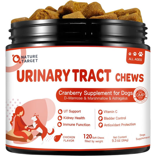 Legitpet Nature Target Dog UTI Treatment Cranberry Supplement For Urinary Tract And Bladder Support Chicken Flavor 120 Soft Chews