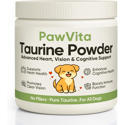Puppylabco Pawvita Pure Taurine Powder Supplement for Dogs and Cats Advanced Heart and Vision Support Unflavored Amino Acid Formula 200 Grams