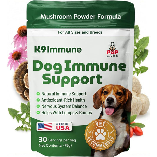 Pup Labs K9 Immune All Natural Mushroom Powder Dog Supplement For Immunity Digestion And Joints 30 Servings