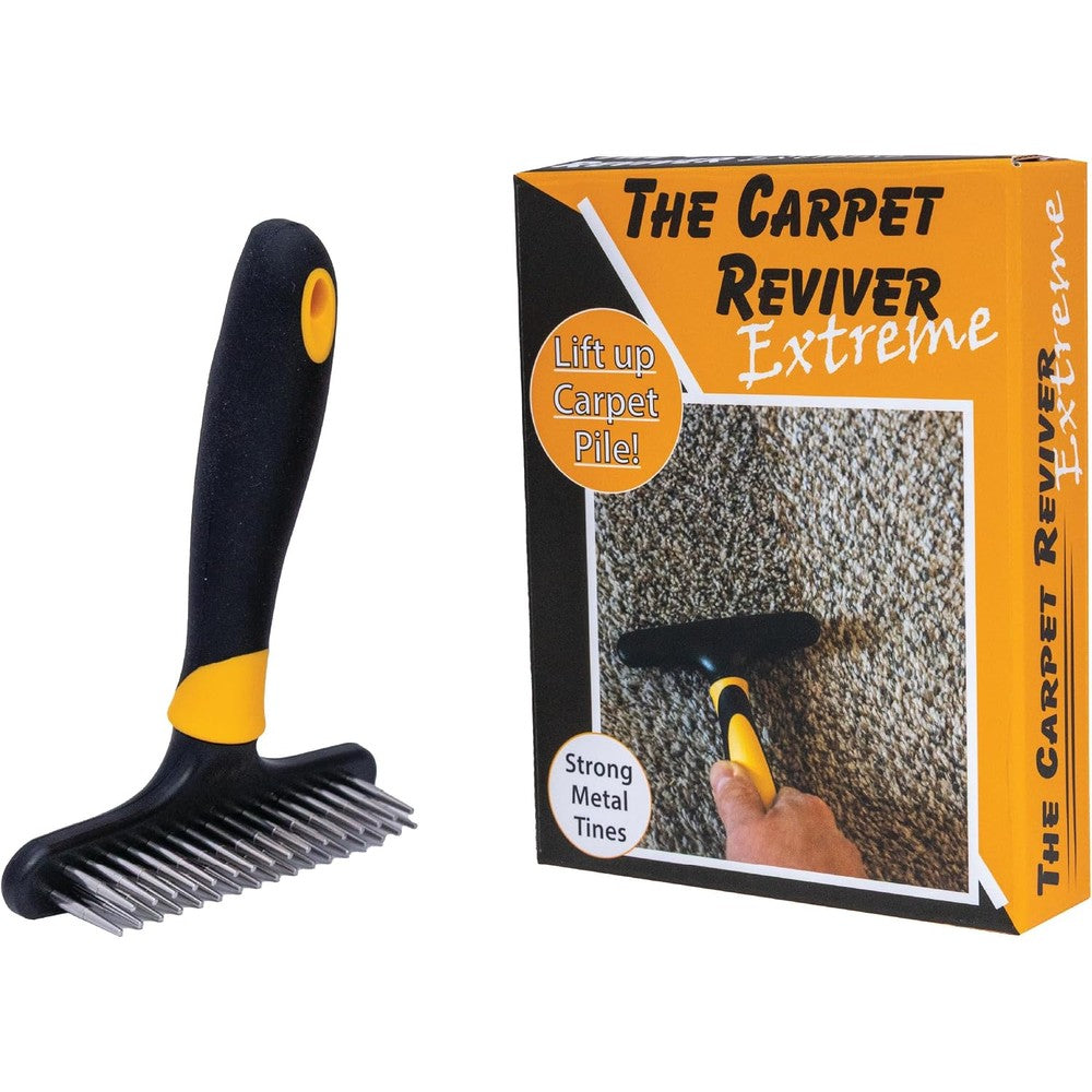 Johnny World Carpet Reviver Extreme Dual Action Grooming Tool With Metal Tines For Pet Hair Removal And Rug Restoration