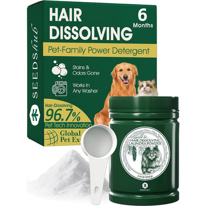 Seedshub Pet Hair Remover For Laundry, 6-in-1 Hair Dissolving Laundry Powder, Stain And Odor Remover For Dog And Cat Fur, 2.29 Pounds
