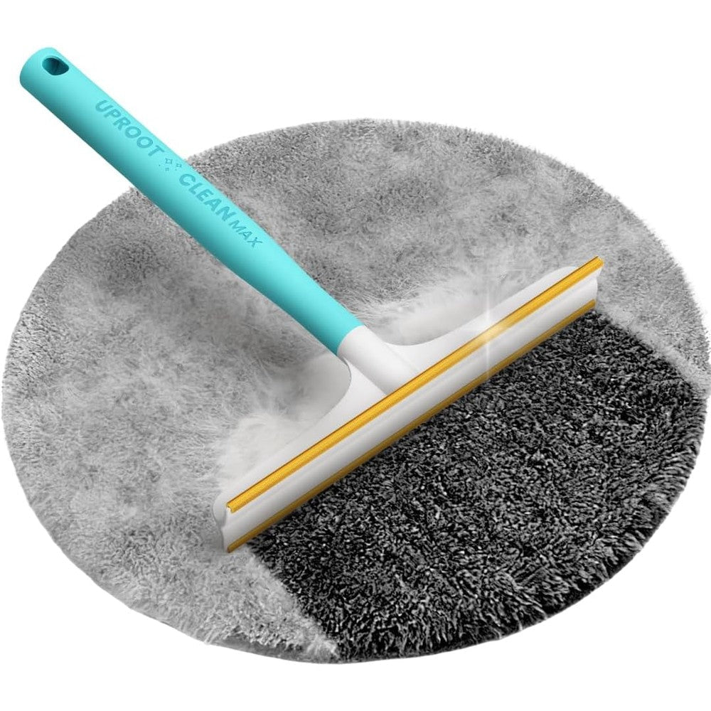 Uproot Clean Max Reusable Pet Hair Remover And Carpet Scraper For Dog And Cat Fur With Non-Damaging Multi-Fabric Metal Edge