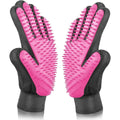 BYETOO Pet Grooming Glove Gentle Deshedding Brush Mitt With Two Hundred Sixty One Silicone Tips For Dogs And Cats Pink One Pair