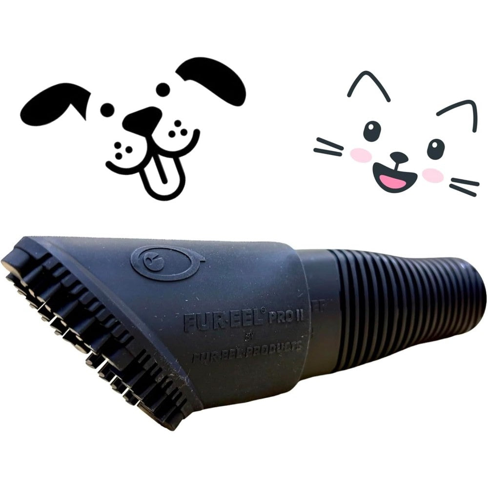 Buff Brite Fur-EEL PRO II Pet Hair Remover And Grooming Tool With Fang Adapter For Vacuum Cleaners