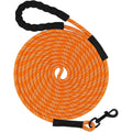 Taglory Long Dog Training Leash With Padded Handle Reflective Nylon Rope Recall Lead For Small Medium Large Dogs Orange 30 Feet