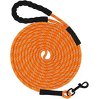 Taglory Long Dog Training Leash With Padded Handle Reflective Nylon Rope Recall Lead For Small Medium Large Dogs Orange 30 Feet