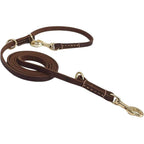 Guiding Star Durable Multi Function Eight Foot Dog Leash Genuine Leather Hands Free Training Leash For Small Medium And Large Dogs Brown