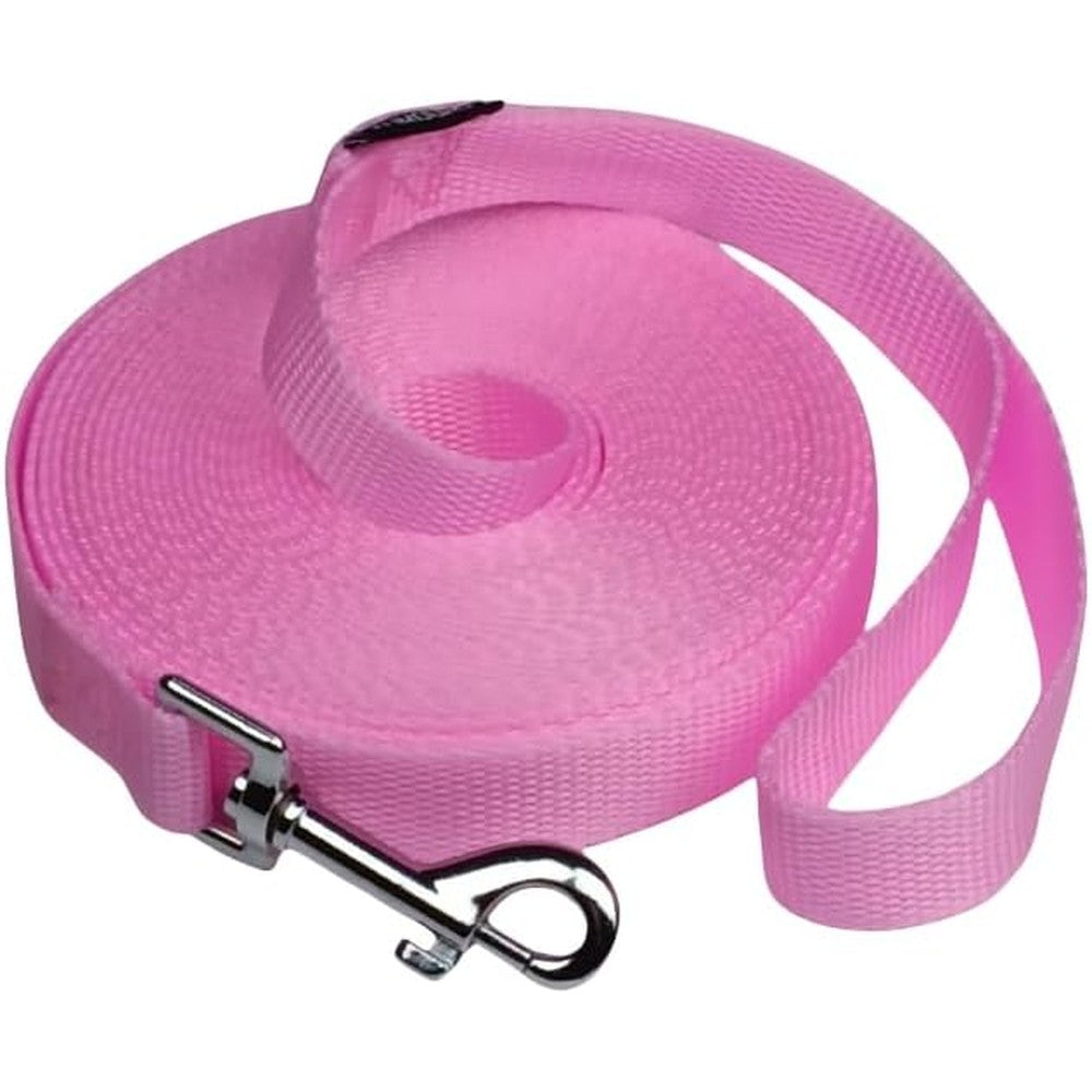 Siumouhoi Dog And Puppy Obedience Recall Training Agility Lead Long Nylon Tracking Leash For Backyard Camping Pink 20 Feet
