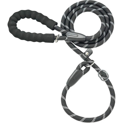 iYoShop Durable Slip Lead Dog Leash With Padded Handle And Highly Reflective Threads No Pull Dog Training Leash One Half Inch By Four Feet Black