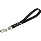 Fursdoly Short Dog Leash Nine Inch Waterproof Polyvinyl Chloride Traffic Lead Heavy Duty Dog Grab Tab For Safety Control Black