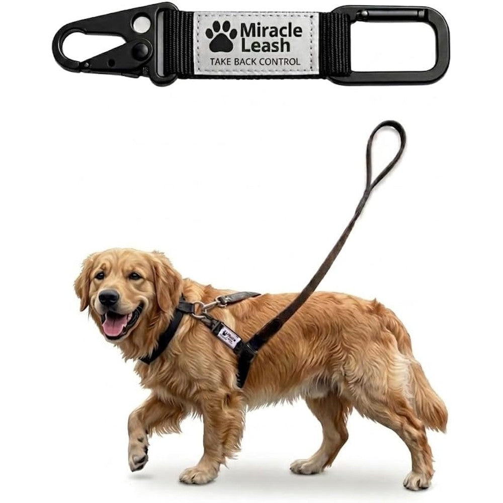 MiracleLeash No Pull Dog Trainer Front Control Leash Attachment For Strong Pullers Universal Fit For Dogs Ten To One Hundred Fifty Pounds