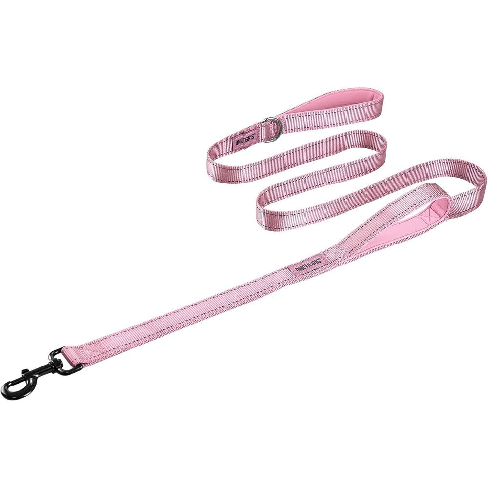 OneTigris Handled No Pull Dog Walking Leash Heavy Duty Tactical Traffic Lead For Medium To Large Dogs Pink 6 Feet