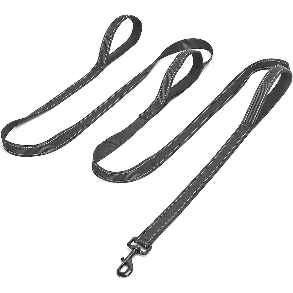 Mycicy 3 Handle Dog Leash 10FT Triple Handle Reflective Stitching With Padded Traffic Handles Heavy Duty Training Pet Lead Black