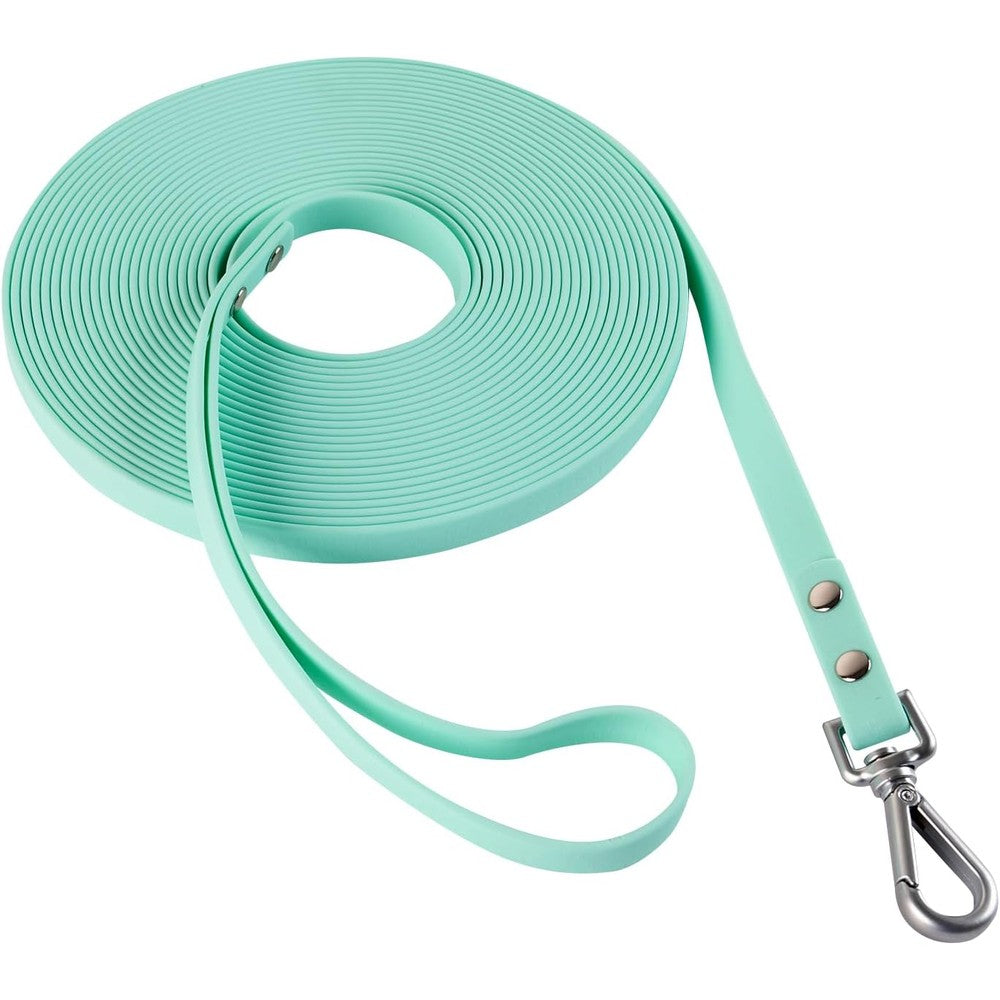 AUMAILI Dog Training Long Leash Waterproof PVC Long Line Heavy Duty Outdoor Recall Lead For Small Medium Large Dogs Mint Green 10 Feet