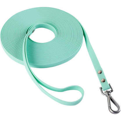 AUMAILI Dog Training Long Leash Waterproof PVC Long Line Heavy Duty Outdoor Recall Lead For Small Medium Large Dogs Mint Green 10 Feet