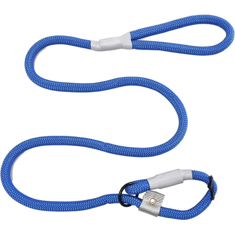 Cesar Millan Slip Lead Leash 2 In 1 Slip Collar Dog Training Lead And Collar Heavy Duty Durable Weatherproof Rope Leash Large Blue 4 Feet