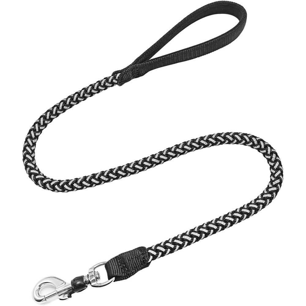 Mycicy Reflective Dog Leash Strong Braided Nylon Rope Heavy Duty Walking Training Lead Black 3 Feet By 0.5 Inches