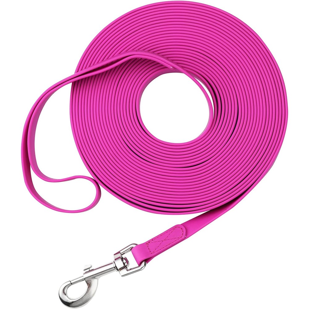 Qiaosite Waterproof Long Leash Durable Dog Recall Training Lead For Hiking And Swimming Purple 15 Feet