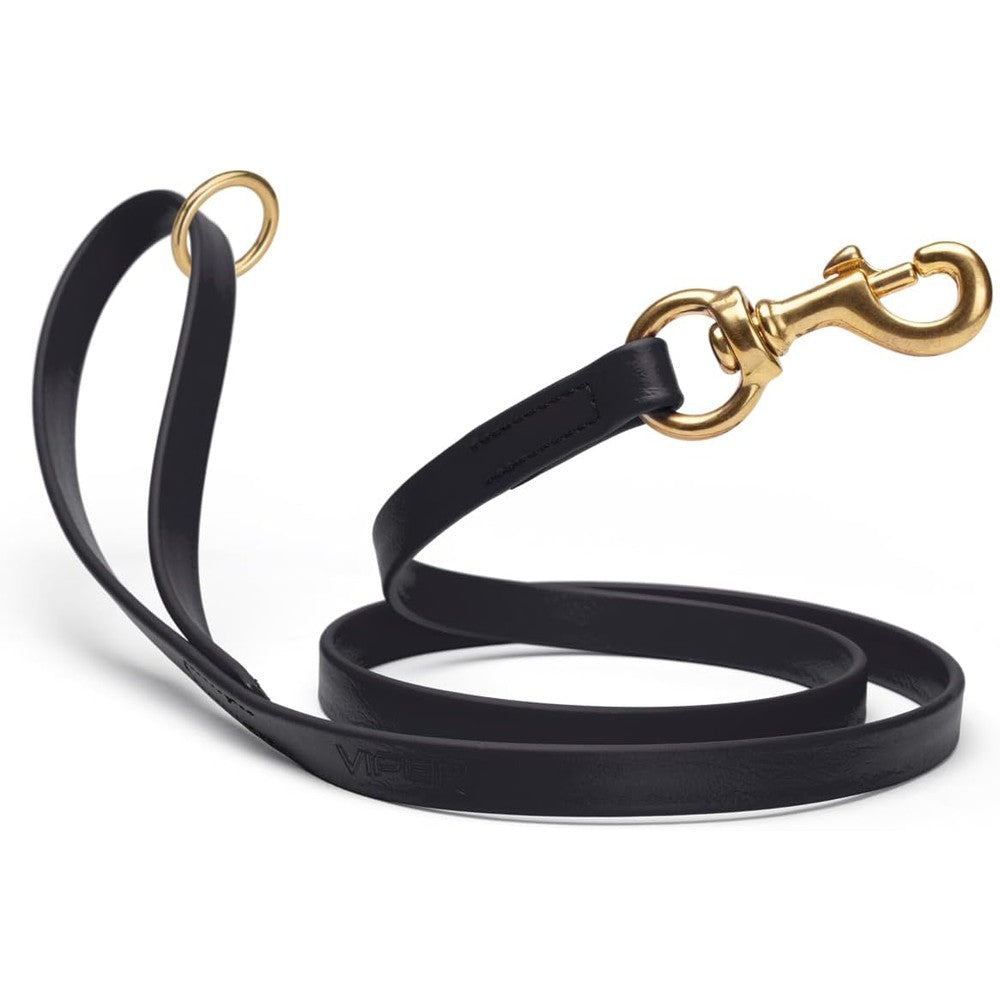 Viper Biothane K9 Working Dog Leash Waterproof Heavy Duty Tracking Lead With Solid Brass Snap For Medium And Large Dogs Six Feet Black