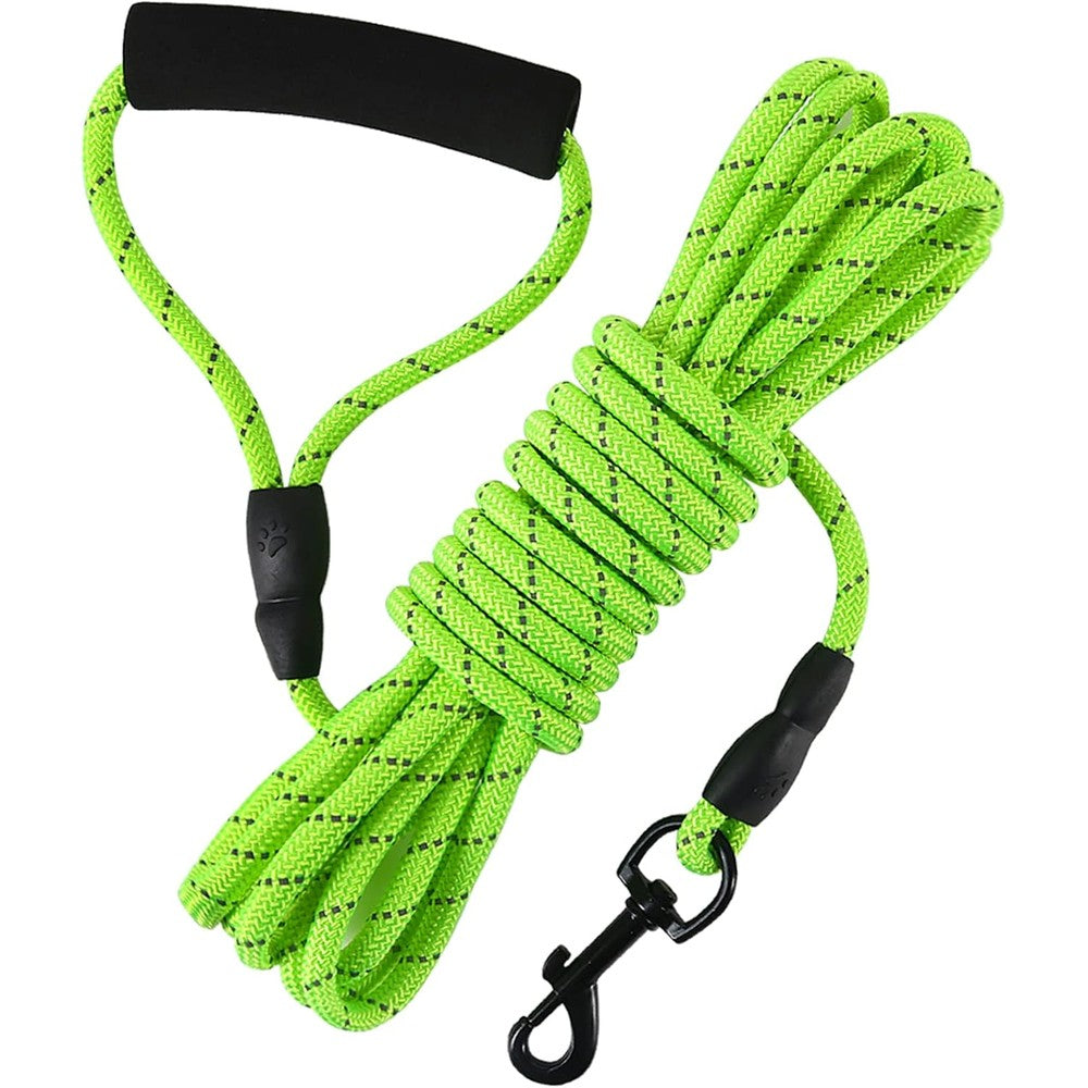 Vivifying Floating Long Dog Leash Twenty Feet Reflective Recall Dog Training Rope Lead With Soft Padded Handle For Swimming Lake And Outside Green