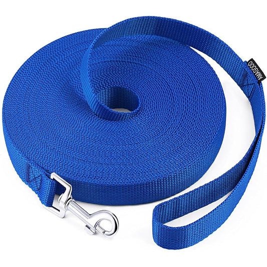 AMAGOOD Long Dog Leash For Obedience Recall Training Nylon Braided Agility Lead For Small And Medium Dogs Blue 15 Feet