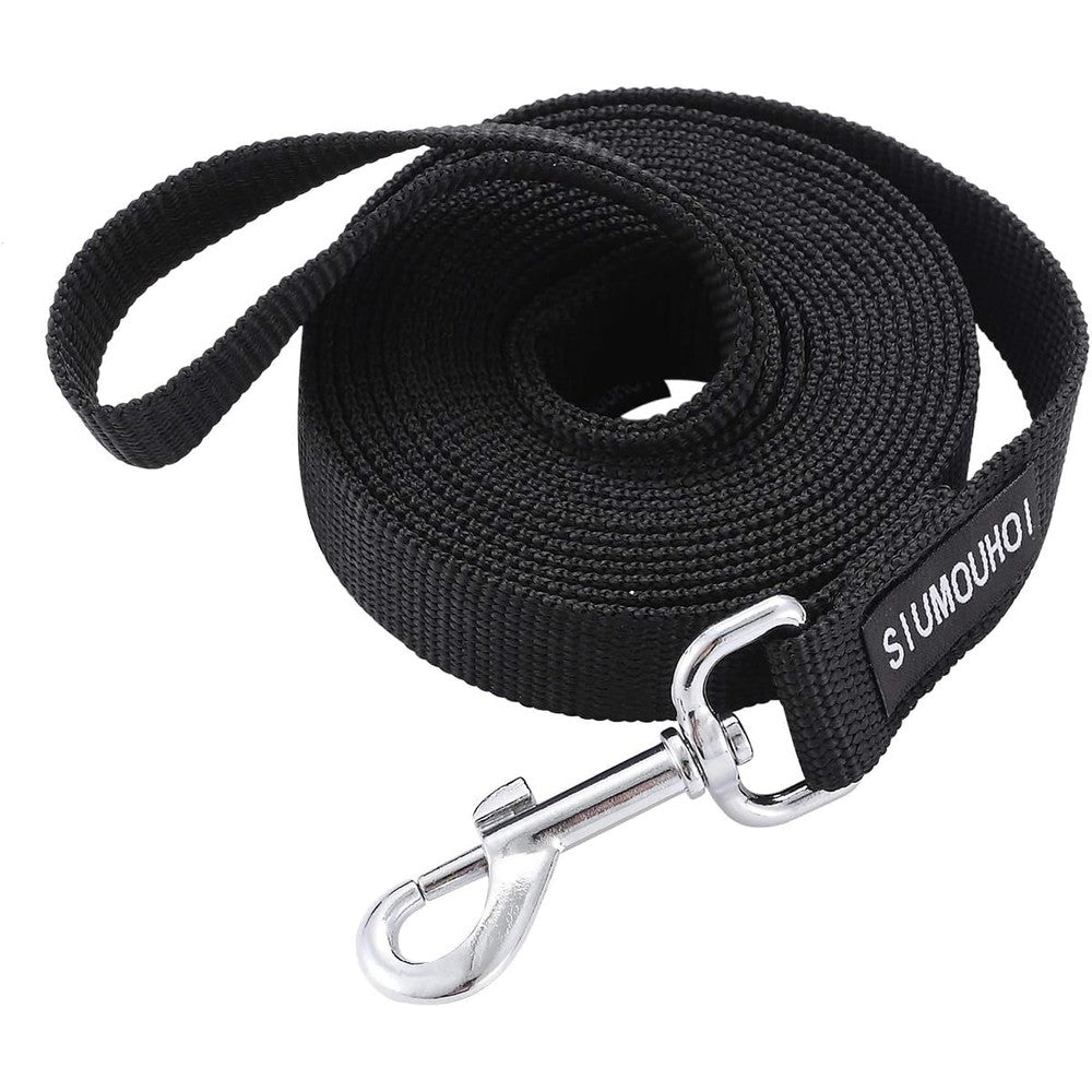 Siumouhoi Strong Durable Nylon Dog Training Leash And Long Traction Rope One Inch Wide For Small And Medium Dogs Black Color Ten Feet