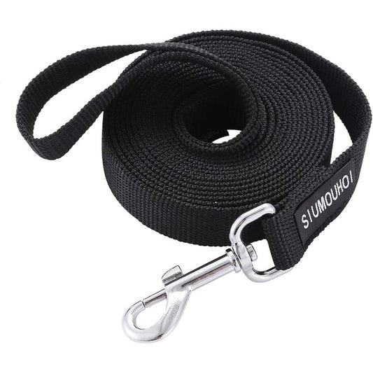 Siumouhoi Strong Durable Nylon Dog Training Leash And Long Traction Rope One Inch Wide For Small And Medium Dogs Black Color Ten Feet