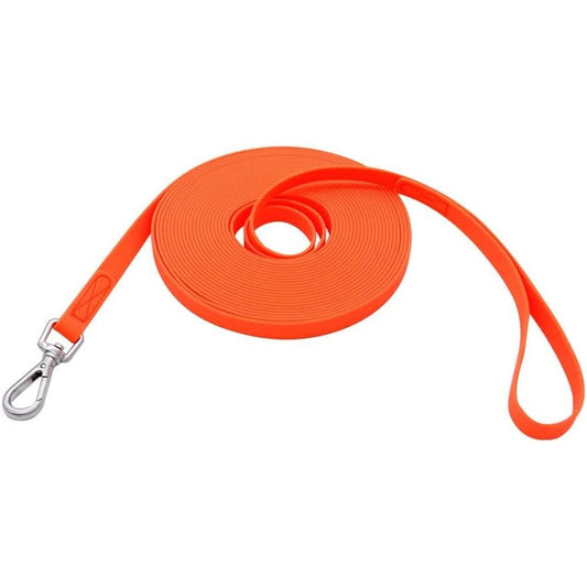 Nimble Waterproof Dog Training Leash Heavy Duty Long Recall Lead For Small Medium And Large Dogs Polyvinyl Coated Orange Thirty Feet