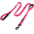 Plutus Pet Double Handle Dog Leash 6 Feet Long Padded Heavy Duty Reflective Training Lead For Medium and Large Dogs Pink Color