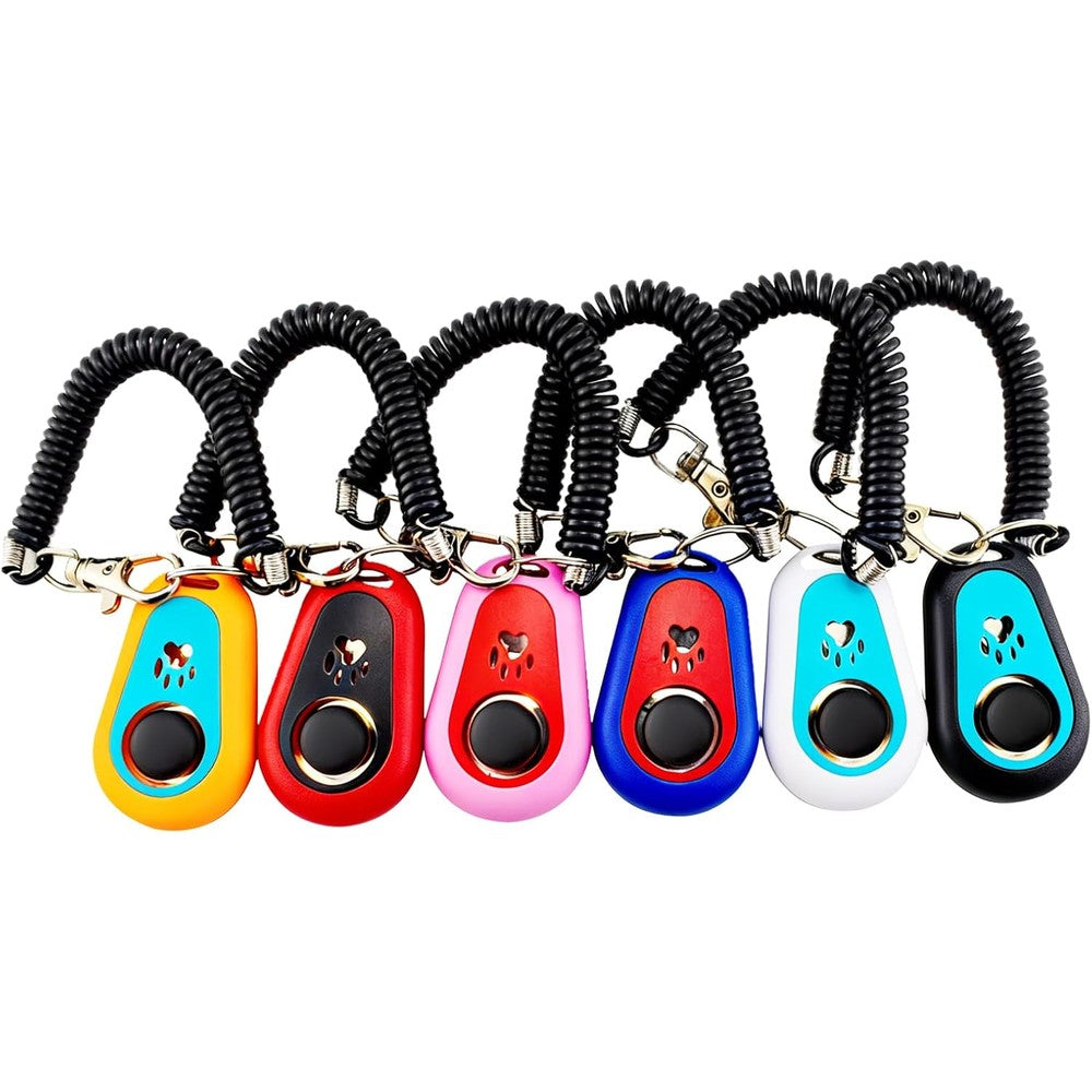 Ruconla Pet Training Clicker Six Pack With Wrist Strap For Dogs Cats And Birds Professional Positive Reinforcement Sound Trainer
