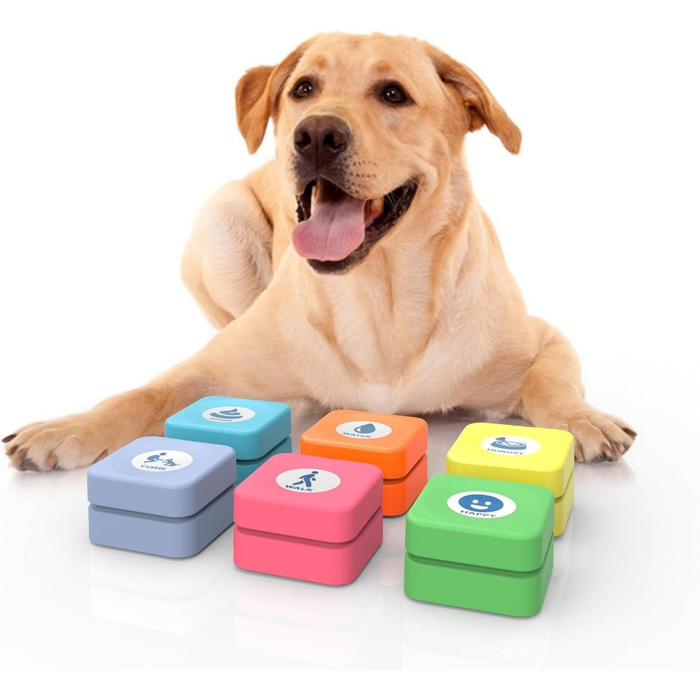 Goplemo Rechargeable Voice Recordable Buttons For Dog Communication Training Dogs Talking Starter Pack Multicolor Six Counts