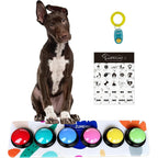 ZUMEHU Dog Talking Buttons For Communication Recordable Pet Training Starter Set With Non Slip Mat And Training Clicker Six Count