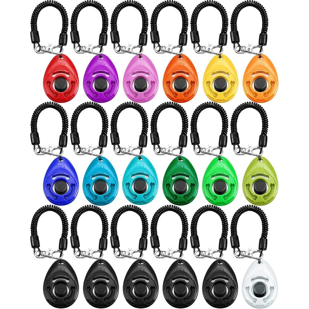 Frienda 18 Pieces Dog Training Clicker Pet Behavioral Clickers With Wrist Strap For Dogs Cats Birds Horses Multicolor