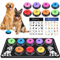 ATPWONZ Dog Buttons For Communication Eight Pack Voice Recordable Talking Buttons Set With Two Mats And Two Stickers