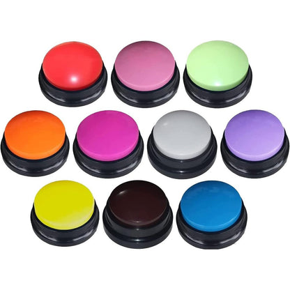 FRQNTKPA 10 Color Voice Recording Button Set Dog Buttons For Communication Pet Training Buzzer 30 Second Record And Playback Multi Color 10 Pack